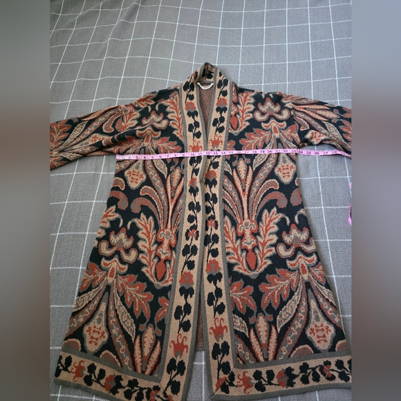 Soft Surroundings Jacquard Sweater Cardigan Paisley Tapestry Suzani Boho - Picture 2 of 7